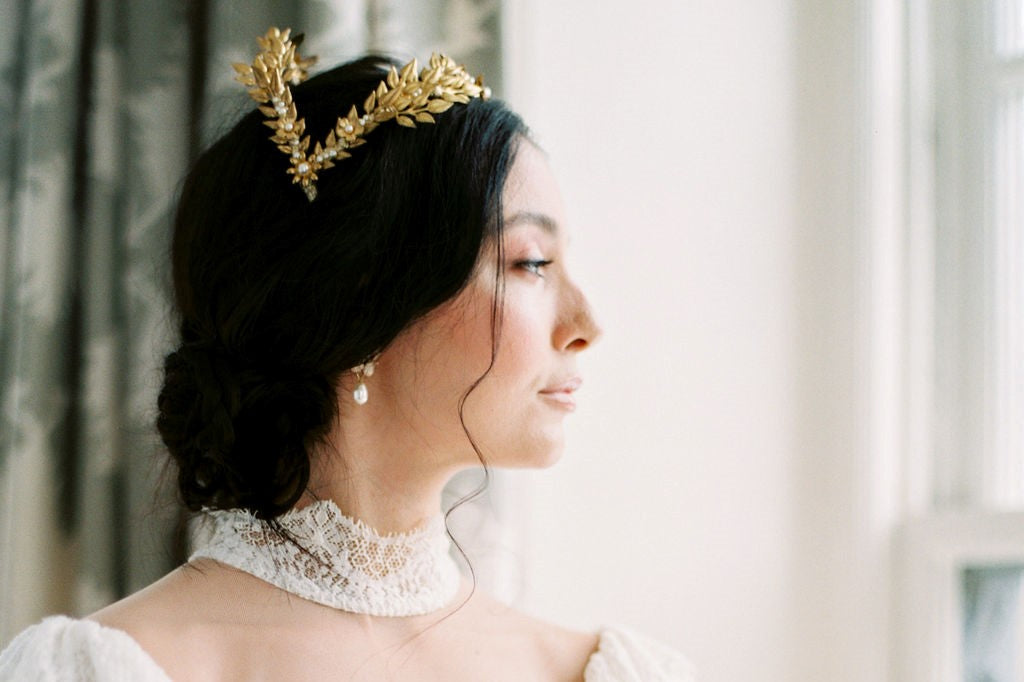 statement headpieces, crowns and headbands for weddings