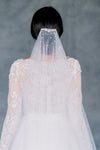 Pure White Swarovski Pearl Beaded Bridal Veil with Blusher - Made in Toronto Ontario Canada - Blair Nadeau Bridal - Whitney Heard Photography