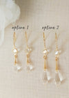 Rose Gold Clear Crystal Drop Earrings - Made in Toronto Ontario Canada, Blair Nadeau Bridal, Whitney Heard Photography