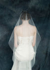 white minimal bridal veils for simple wedding dresses