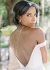 gold draped back necklace for low wedding dresses 