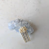 beaded pearl comb for bandeau birdcage veil made in canada