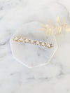 gold crystal and ivory pearl bridal hair barrette