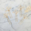 gold pearl hairpin set for brides wedding hair
