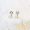wedding jewelry that are large oval crystal bridal earrings with oversized pearl drops. 