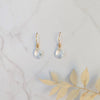 small gold crystal pear shaped bridal earrings for brides jewelry