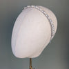 narrow handbeaded pearl and crystal bridal headband for weddings