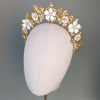 tall statement bridal crown with oak leaves