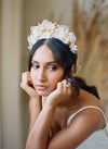 modern gold and ivory bridal crown for boho weddings 