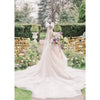 long wedding veil with large bridal hair bow