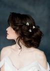 gold rhinestone leaf bridal hair pin set of 3 for wedding updo