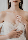 Long Pearl Cluster Bridal Drop Earrings - Handmade in toronto ontario canada - blair nadeau bridal - Hannah Belvedere Photography