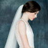 simple long chapel length wedding veil in white for brides in toronto