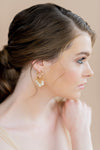 silver statement bridal hoop earrings with ivory pearls - blair nadeau bridal adornments - whitney heard photography