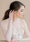 silver baroque freshwater stick pearl chandelier earrings - blair nadeau bridal adornments - whitney  heard photography