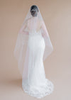 chapel length ivory pearl drop veil for canadian brides