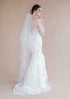 two tier pearl bridal veil for modern wedding dresses