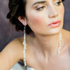 shoulder grazing multi strand crystal drop earrings for brides