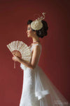 Gold & Ivory Lace Bridal Fascinator - Handmade in Toronto - Blair Nadeau Millinery - Phototerra Studio