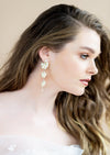 Rose Gold and White Pearl Cluster Bridal Drop Earrings - Handmade in Toronto Ontario Canada, Blair Nadeau Bridal Adornments - Whitney Heard Photography