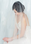 pure white wedding drop veil with comb for modern weddings