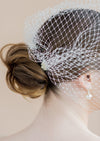 black birdcage bandeau style bridal veil with pearl combs - made in toronto ontario canada - blair nadeau bridal adornments - whitney heard photography