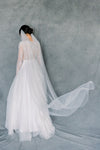 Boho Style Wedding Veil Narrow Soft Tulle Draped Cowl - Made in Toronto Ontario Canada - Blair Nadeau Bridal - Whitney Heard Photography