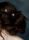 small crystal wedding hairpins for wedding hairstyle. handmade in canada by blair nadeau bridal