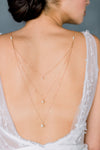 gold pearl pendant back jewelry with tiers for bridal gown