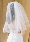 Ivory short elbow length wedding veil with blusher