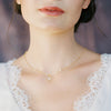 simple crystal pendant drop necklace for brides
