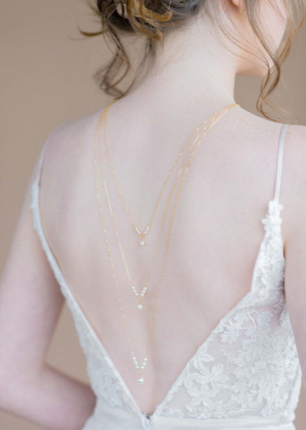 JORDAN Pearl Layered Back Necklace