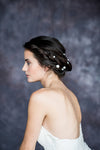 White Howlite Marble Modern Bridal Hair Pins - Handmade in Toronto Canada - Blair Nadeau Bridal Adornments - Whitney Heard Photography