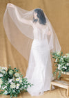 modern sheer tulle wedding veil in whisper tulle for romantic weddings in canada