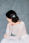 Gold Crystal and Pearl Celestial Starburst Bridal Hair Comb, made in Toronto Ontario Canada, Blair Nadeau Bridal, Whitney Heard Photography