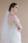 two layer wedding veil with pearls handmade in canada