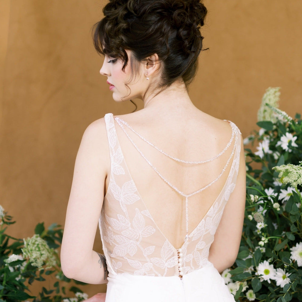 STELLA Beaded Crystal Back Jewelry for Wedding Dress