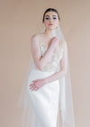 ivory tiered modern cut handkercheif wedding veil with blusher- handmade in toronto ontario canada - blair nadeau bridal adornments - whitney heard photography