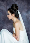 single layer simple minimalist soft wedding veil for brides in toronto