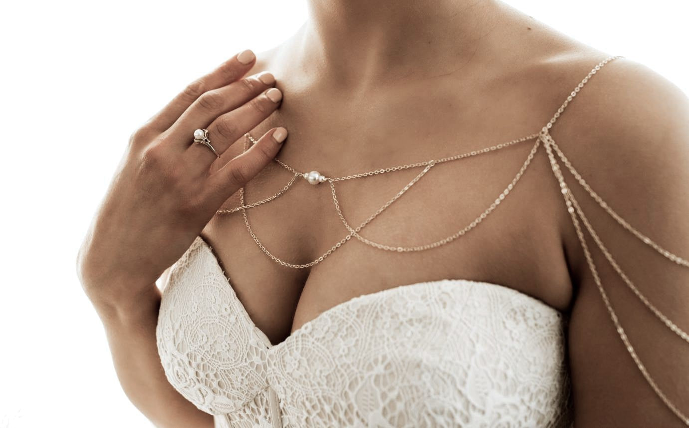 shoulder jewelry for strapless wedding dresses 