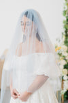 BLUEBELL Dusty Blue Wedding Veil with Blusher