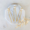 gold and ivory single pearl hair pins for bridal updo made in canada