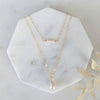 gold freshwater pearl necklace for v neck wedding dress