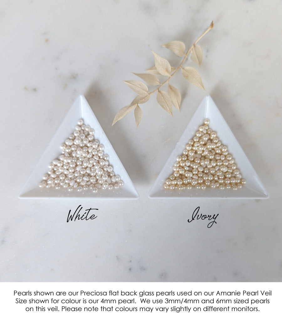 pearl colours for wedding veil