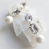silver crystal statement bridal earrings for weddings