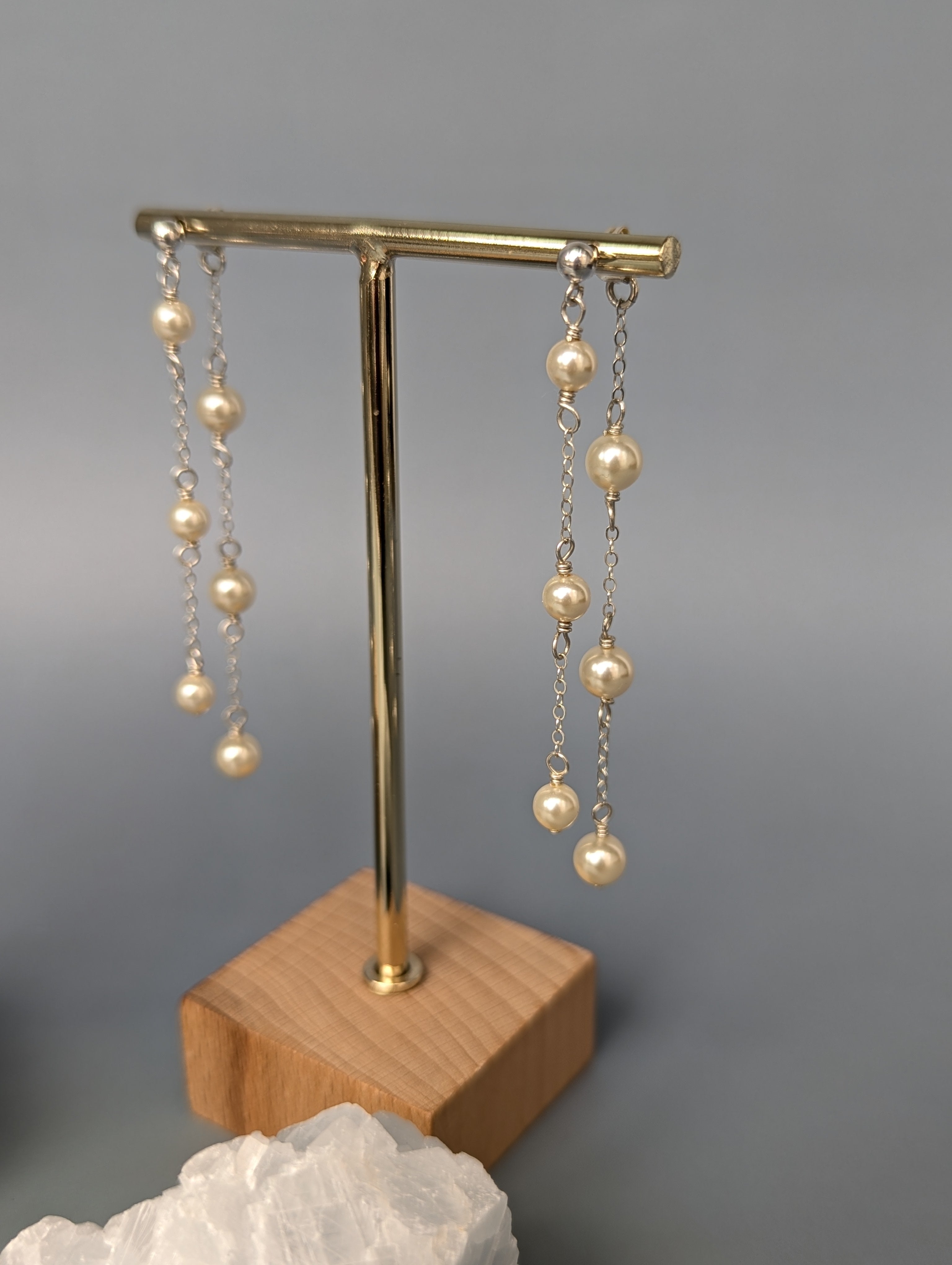 EVERLY Long Pearl Drop Earrings