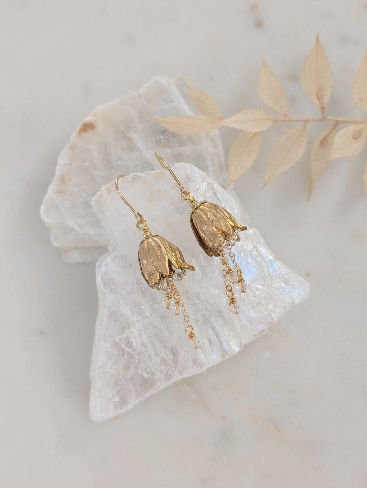 DANIELA Gold Tulip Dangle Earrings - Two Sizes