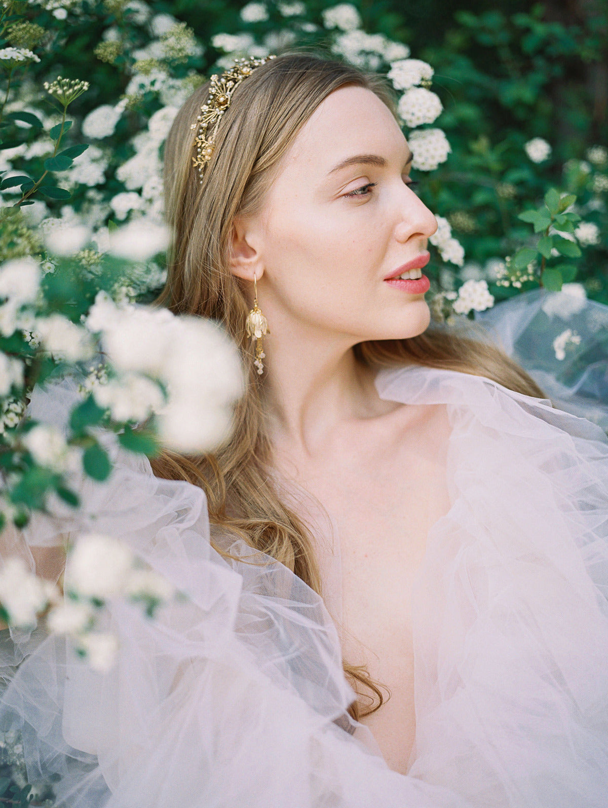 DANIELA Gold Tulip Dangle Earrings - Two Sizes