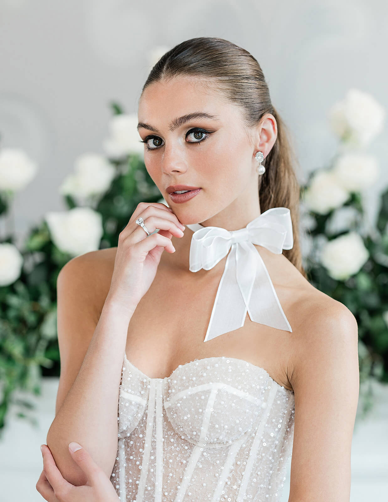 large gold crystal stud earrings with pearl drops