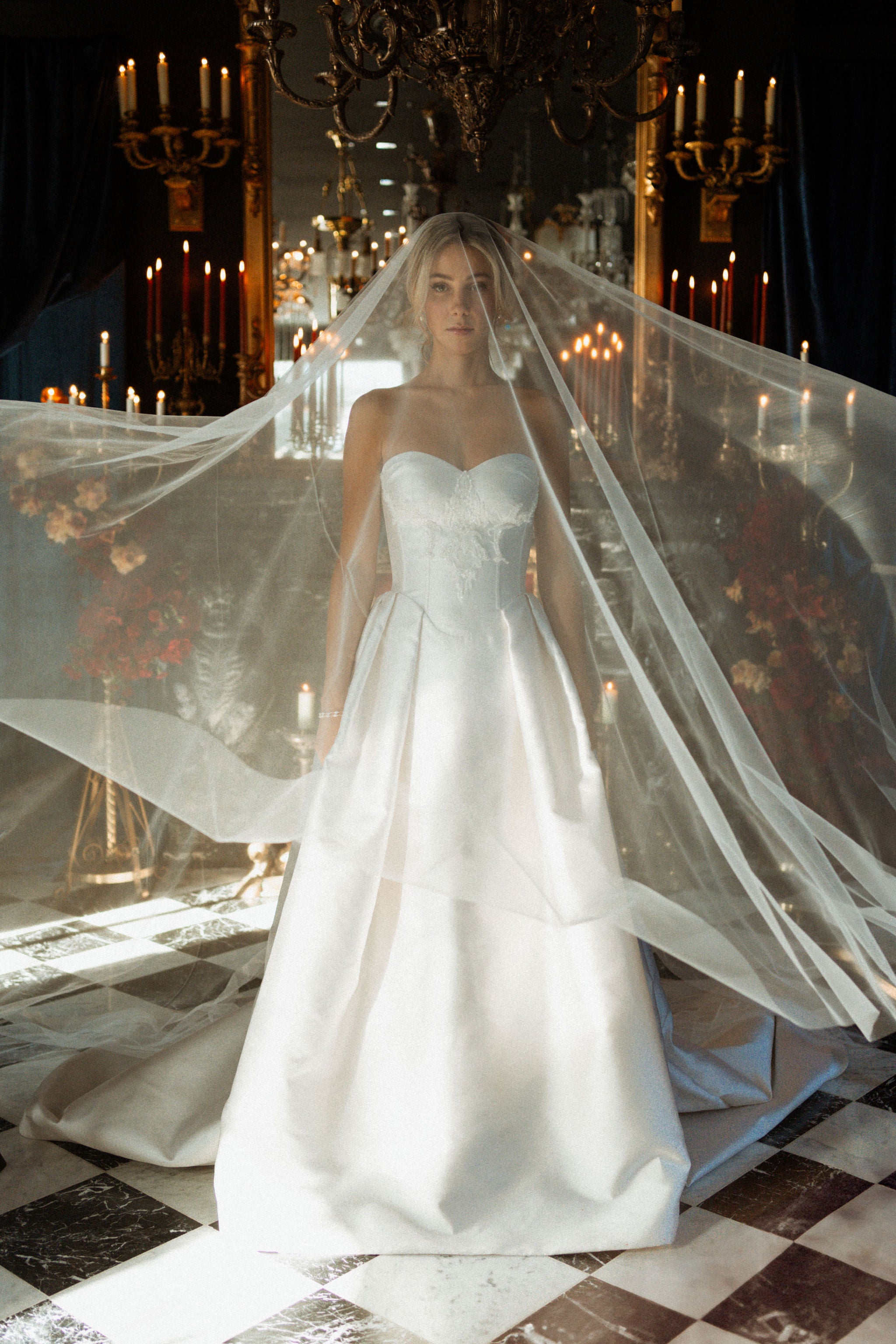 dramatic wedding veil 